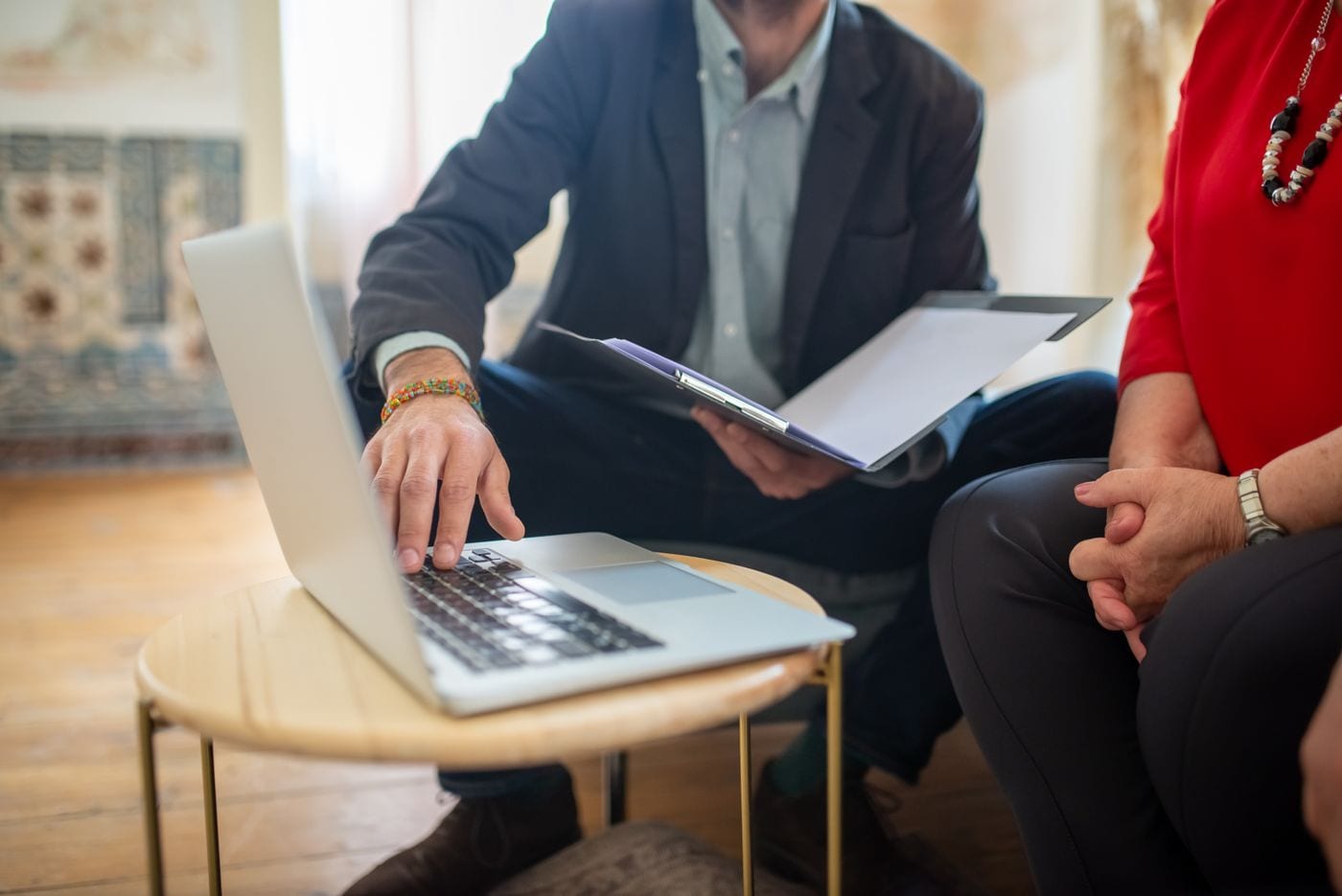 Reviewing case records and financial documentation